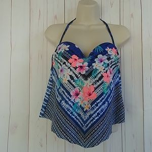 🎈Op Floral Hankerchief Tankini Top